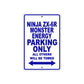 Ninja ZX-6R Monster Energy Motorcycle Parking Only All Others Will Be Towed Aluminum Metal Sign
