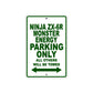 Ninja ZX-6R Monster Energy Motorcycle Parking Only All Others Will Be Towed Aluminum Metal Sign