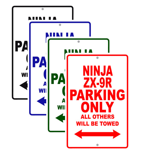 Ninja ZX-9R Motorcycle Parking Only All Others Will Be Towed Aluminum Metal Sign