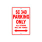 SC 340 Motorcycle Parking Only All Others Will Be Towed Aluminum Metal Sign