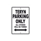 Teryn Bicycle Parking Only All Others Will Be Towed Aluminum Metal Sign