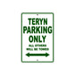 Teryn Bicycle Parking Only All Others Will Be Towed Aluminum Metal Sign
