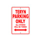 Teryn Bicycle Parking Only All Others Will Be Towed Aluminum Metal Sign