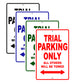 Trial Motorcycle Parking Only All Others Will Be Towed Aluminum Metal Sign