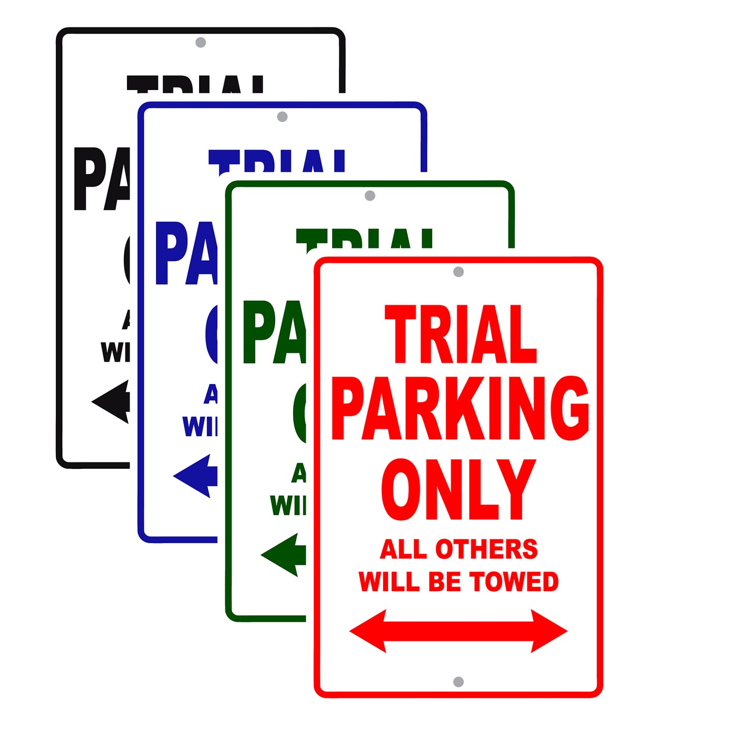 Trial Motorcycle Parking Only All Others Will Be Towed Aluminum Metal Sign