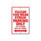 Vulcan 1600 Mean Streak Motorcycle Parking Only All Others Will Be Towed Aluminum Metal Sign
