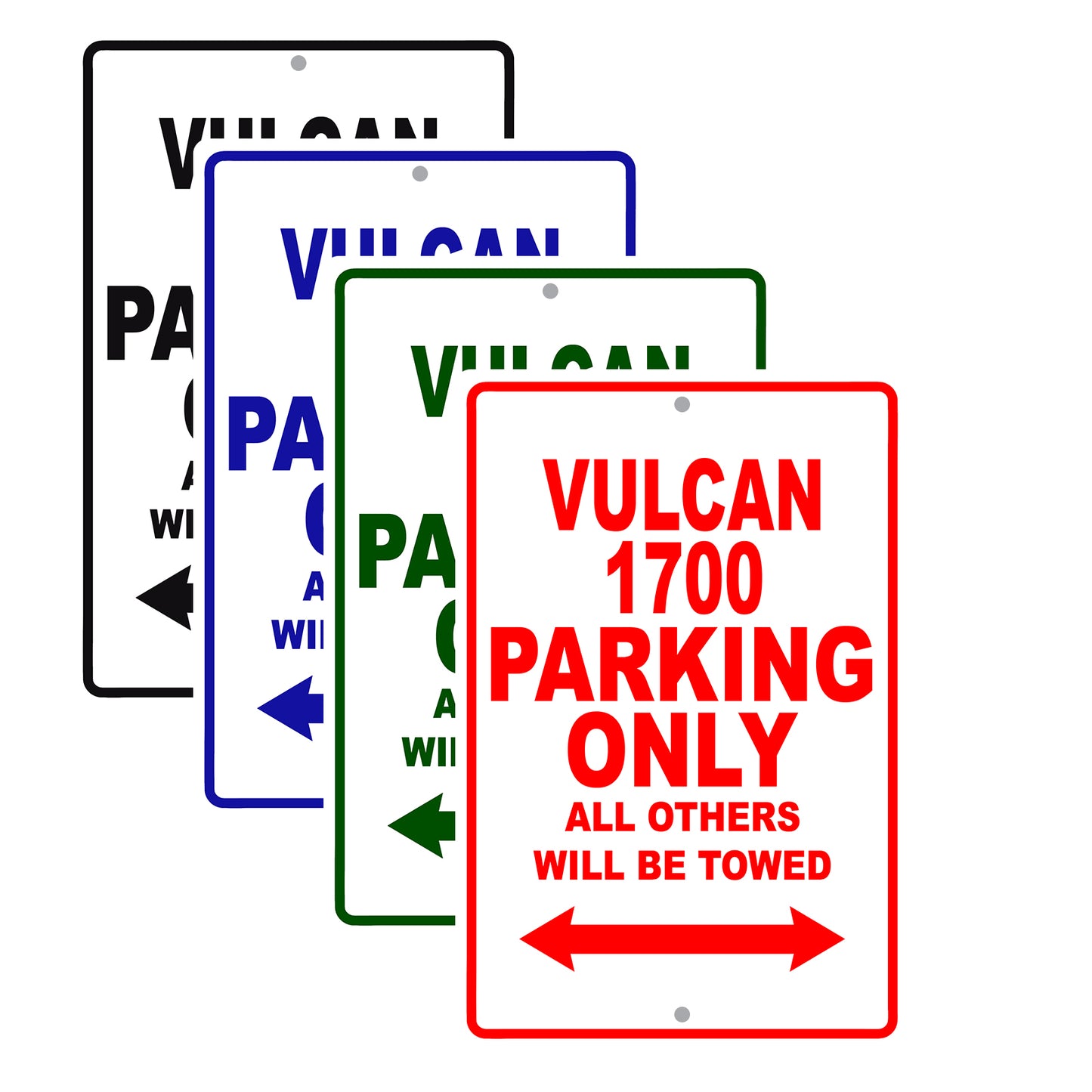Vulcan 1700 Motorcycle Parking Only All Others Will Be Towed Aluminum Metal Sign