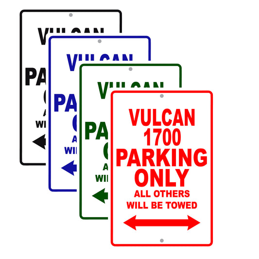 Vulcan 1700 Motorcycle Parking Only All Others Will Be Towed Aluminum Metal Sign