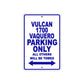 Vulcan 1700 Nomad Vaquero Motorcycle Parking Only All Others Will Be Towed Aluminum Metal Sign