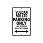 Vulcan 500 LTD Motorcycle Parking Only All Others Will Be Towed Aluminum Metal Sign