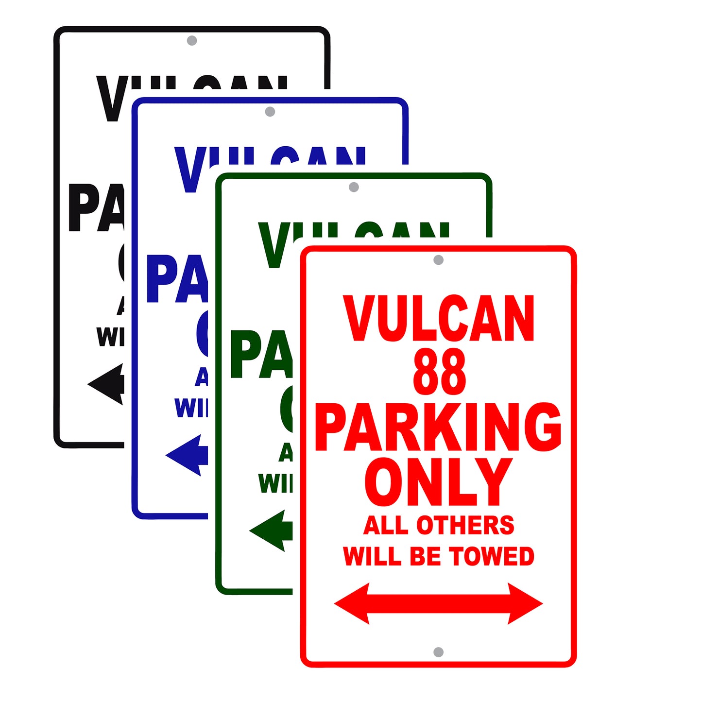 Vulcan 88 Motorcycle Parking Only All Others Will Be Towed Aluminum Metal Sign