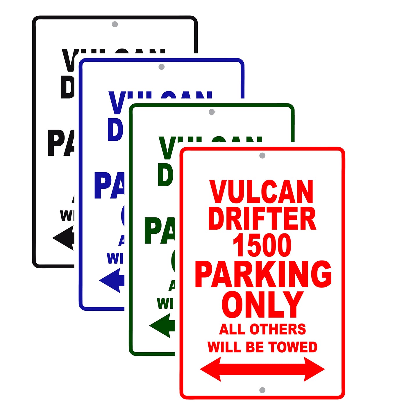 Vulcan Drifter 1500 Motorcycle Parking Only All Others Will Be Towed Aluminum Metal Sign