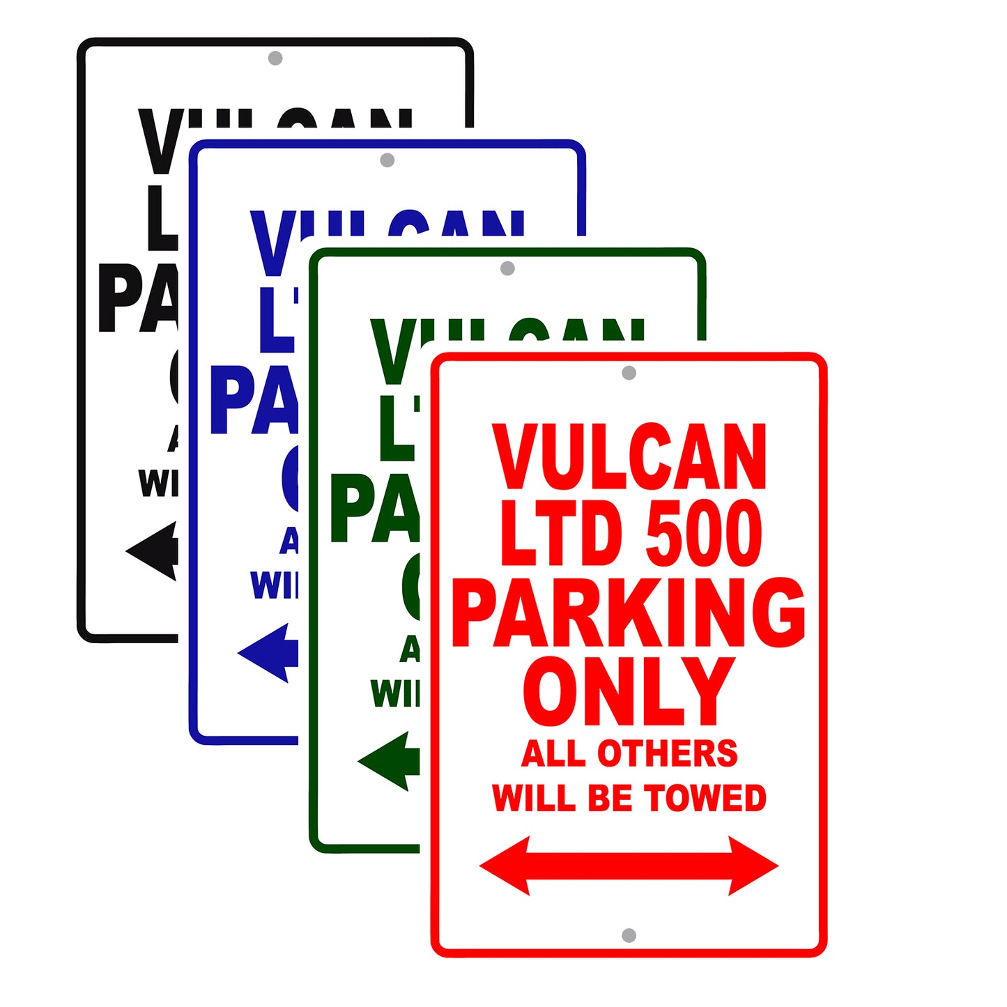 Vulcan LTD 500 Motorcycle Parking Only All Others Will Be Towed Aluminum Metal Sign