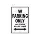 W Motorcycle Parking Only All Others Will Be Towed Aluminum Metal Sign