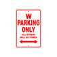 W Motorcycle Parking Only All Others Will Be Towed Aluminum Metal Sign