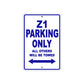 Z1 Motorcycle Parking Only All Others Will Be Towed Aluminum Metal Sign
