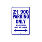 Z1 900 Motorcycle Parking Only All Others Will Be Towed Aluminum Metal Sign