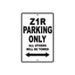 Z1R Motorcycle Parking Only All Others Will Be Towed Aluminum Metal Sign