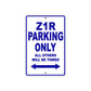 Z1R Motorcycle Parking Only All Others Will Be Towed Aluminum Metal Sign