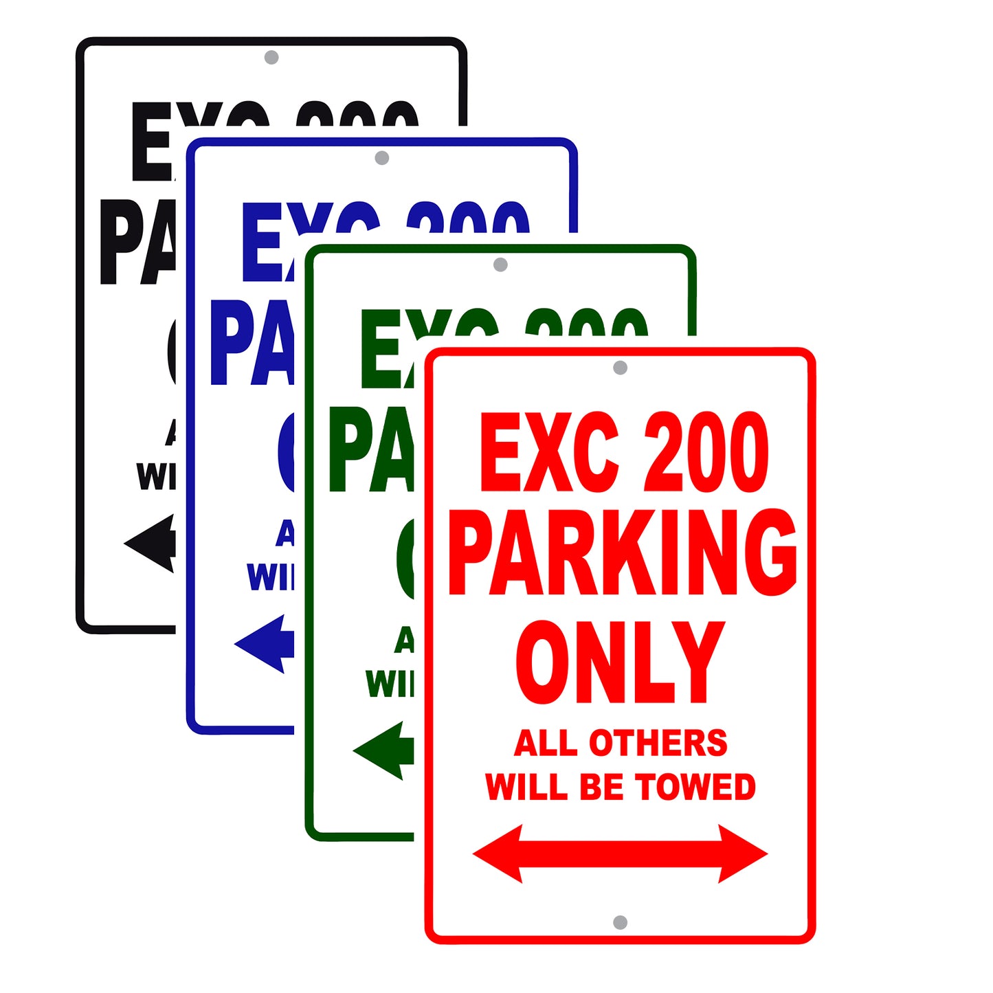 EXC 200 Motorcycle Parking Only All Others Will Be Towed Aluminum Metal Sign