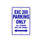 EXC 200 Motorcycle Parking Only All Others Will Be Towed Aluminum Metal Sign