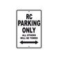 RC Motorcycle Parking Only All Others Will Be Towed Aluminum Metal Sign