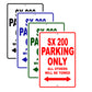 SX 200 Motorcycle Parking Only All Others Will Be Towed Aluminum Metal Sign