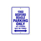 1960 Bedford Beagle Parking Only All Others Will BE Towed Aluminum Metal Sign