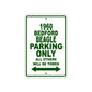 1960 Bedford Beagle Parking Only All Others Will BE Towed Aluminum Metal Sign