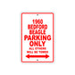 1960 Bedford Beagle Parking Only All Others Will BE Towed Aluminum Metal Sign
