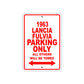 1963 Lancia Fulvia Car Parking Only All Others Will Be Towed Aluminum Metal Sign