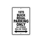 1970 Buick Regal Car Parking Only All Others Will Be Towed Aluminum Metal Sign