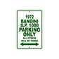1972 Bandini S.P. 1000 Car Parking Only All Others Will Be Towed Aluminum Metal Sign