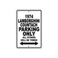 1974 Lamborghini Countach Car Parking Only All Others Will Be Towed Aluminum Metal Sign