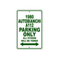 1980 Autobianchi A112 Car Parking Only All Others Will Be Towed Aluminum Metal Sign