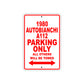1980 Autobianchi A112 Car Parking Only All Others Will Be Towed Aluminum Metal Sign