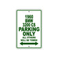 1960 BMW 3200 CS Parking Only All Others Will Be Towed Aluminum Metal Sign