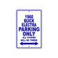 1960 Buick ELECTRA Parking Only All Others Will Be Towed Aluminum Metal Sign
