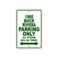 1960 Buick Rivera Parking Only All Others Will Be Towed Aluminum Metal Sign