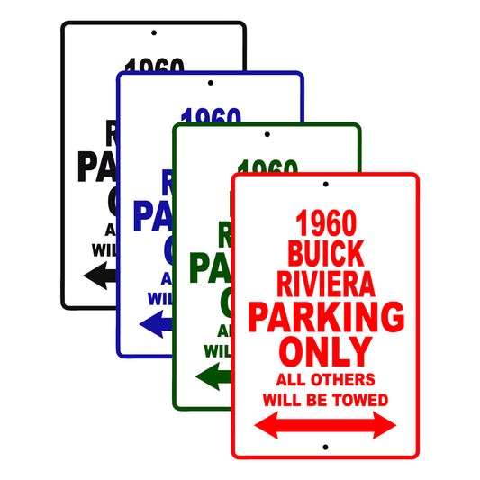 1960 Buick Rivera Parking Only All Others Will Be Towed Aluminum Metal Sign
