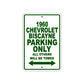 1960 Chevrolet Biscayne Parking Only All Others Will Be Towed Aluminum Metal Sign