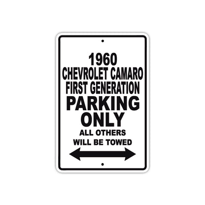 1960 Chevrolet Camaro First Generation Parking Only All Others Will Be Towed Aluminum Sign