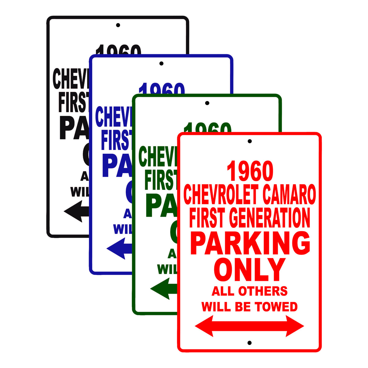 1960 Chevrolet Camaro First Generation Parking Only All Others Will Be Towed Aluminum Sign