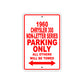 1960 Chrysler 300 Non-Letter Series Parking Only All Others Will Be Towed Aluminum Sign