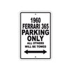 1960 Ferrari 365 Parking Only All Others Will Be Towed Aluminum Metal Sign