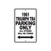 1961 Triumph TR4 Parking Only All Others Will Be Towed