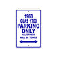 1963 Glas 1700 Parking Only All Others Will Be Towed Sign Plate