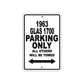 1963 Glas 1700 Parking Only All Others Will Be Towed Sign
