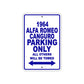 1964 Alfa Romeo Canguro Parking Only All Others Will Be Towed