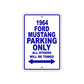 1964 Ford Mustang Parking Only All Others Will Be Towed 
